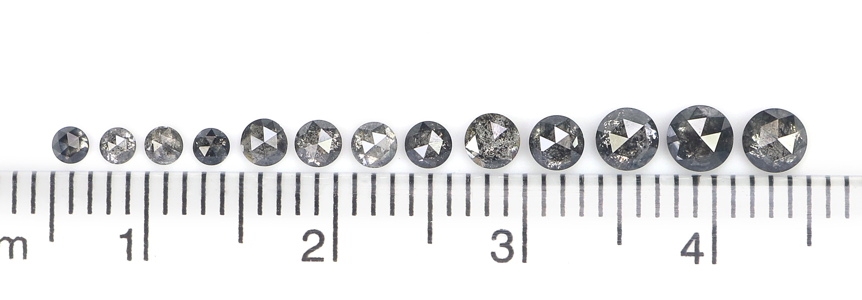 Natural Loose Round Rose Cut Salt Ana Pepper Diamond Fancy Rose Cut Black Grey Low Price Diamond 2.00 to 4.00 MM Round Shape Diamond Q10
