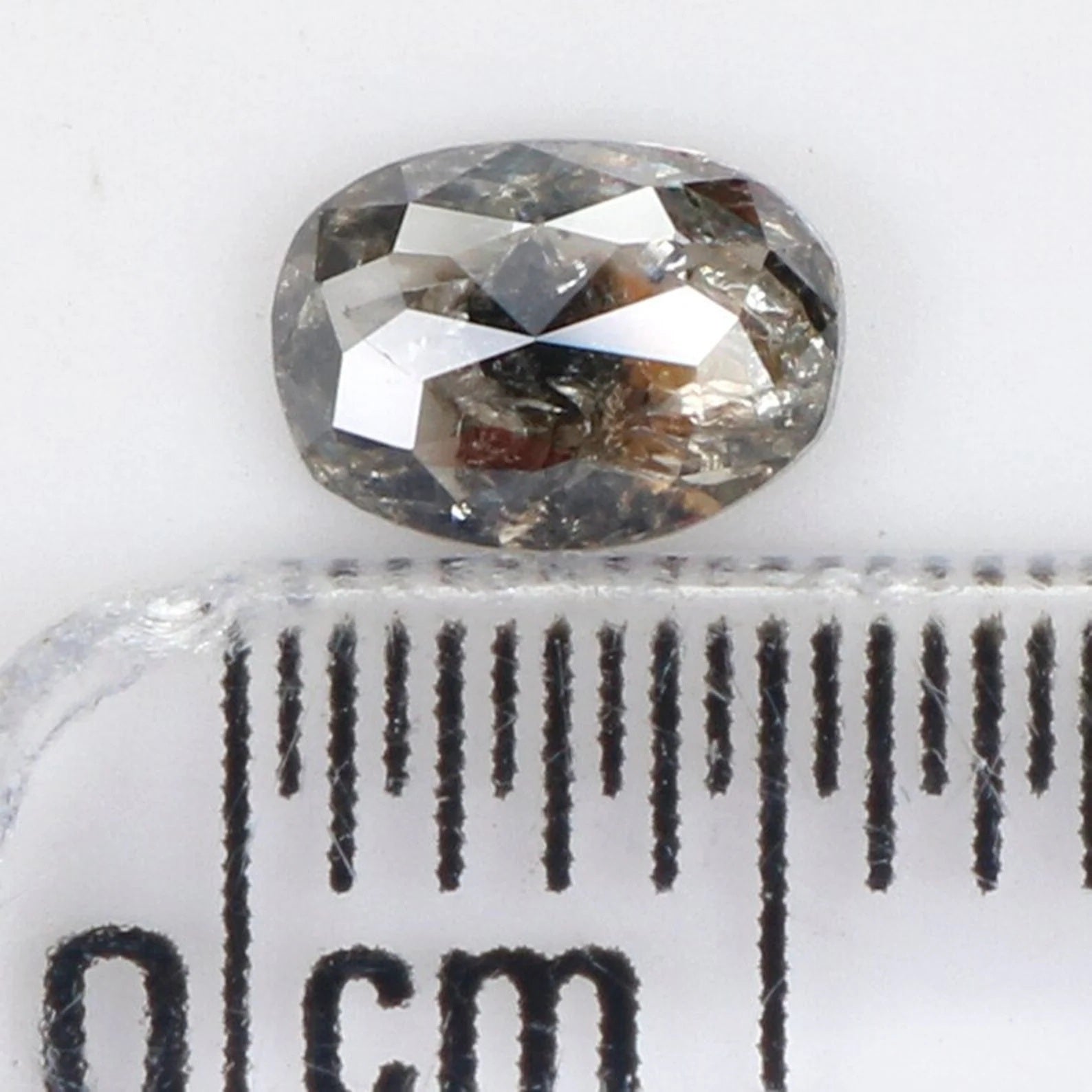 0.42 CT Natural Loose Oval Shape Diamond Salt And Pepper Oval Diamond 5.35 MM Black Grey Color Diamond Oval Shape Rose Cut Diamond NQ1004
