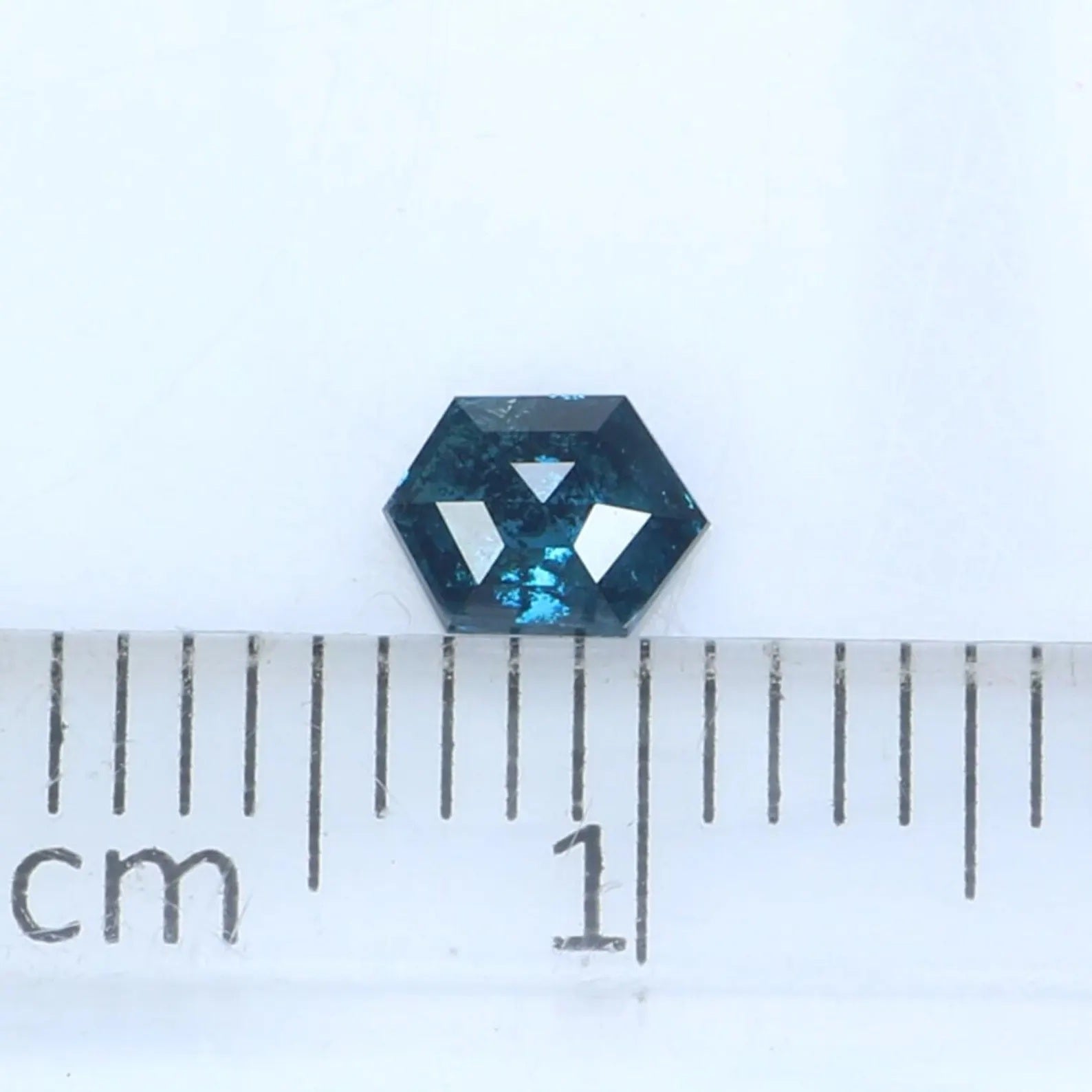 0.34 CT Natural Loose Hexagon Shape Diamond Blue Color Hexagon Cut Diamond 5.05 MM Natural Loose Blue Color Hexagon Rose Cut Diamond NQ209