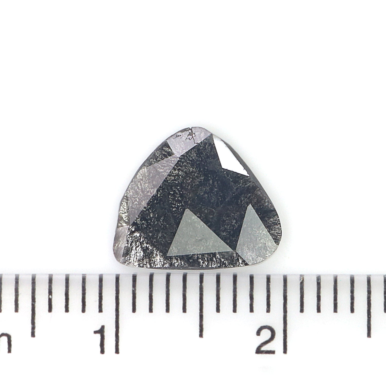 Natural Slice Salt and Pepper Diamond 0.79 CT Loose Rose Cut Black Grey Stone 9.60 MM Rustic Diamond For Custom Engagement Ring L3667