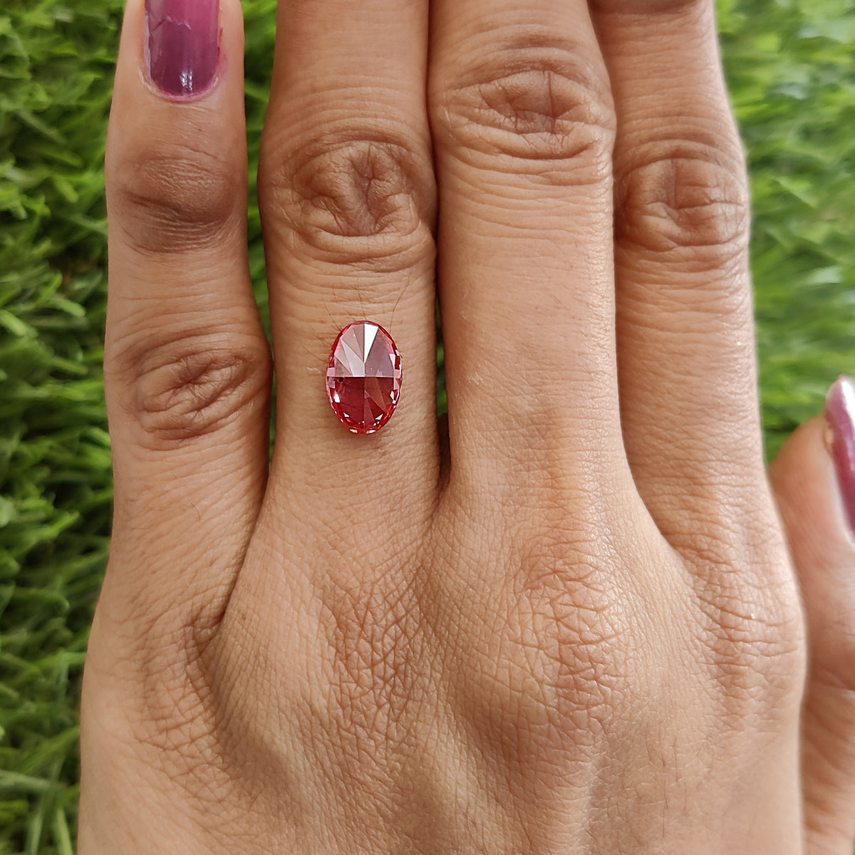 2.01 CT Lab Grown Oval Brilliant Cut Diamond Pink Color Diamond SI1 Clarity Diamond Lab Grown Diamond Lab Created Oval CVD Diamond L3695