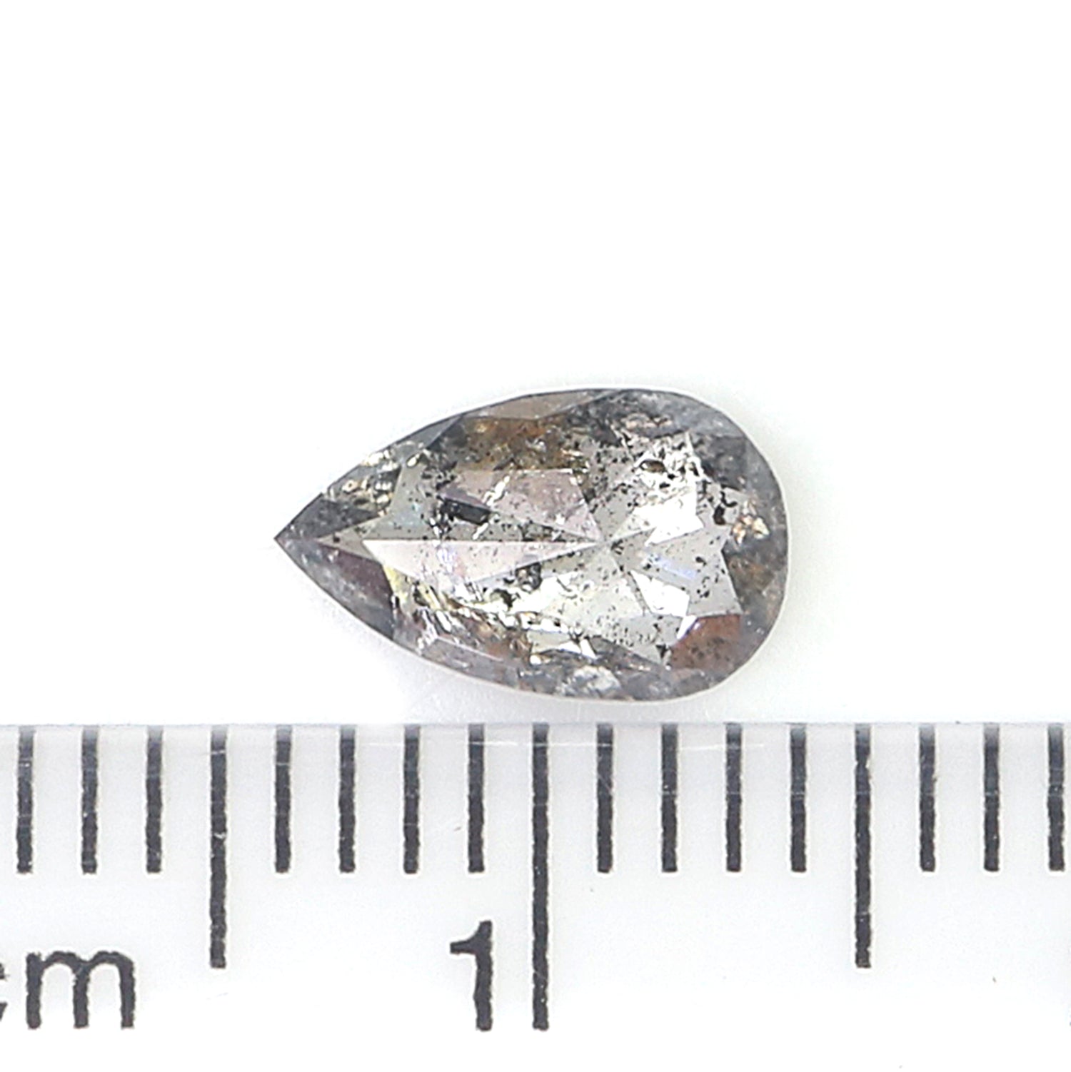0.79 CT Natural Loose Pear Shape Diamond Salt And Pepper Pear Rose Cut Diamond 8.05 MM Black Grey Color Pear Shape Rose Cut Diamond QL9511
