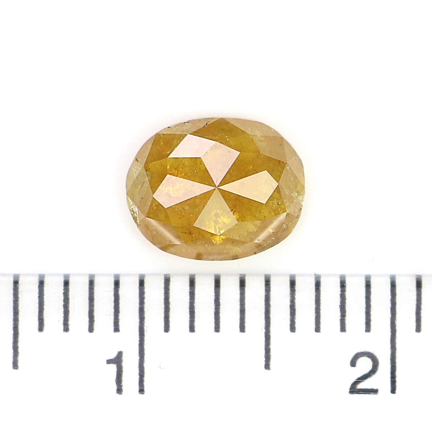 Natural Oval Yellow Diamond 1.03 CT Loose Rose Cut Yellow Stone 7.10 MM Rustic Diamond Oval Diamond For Custom Engagement Ring L3642