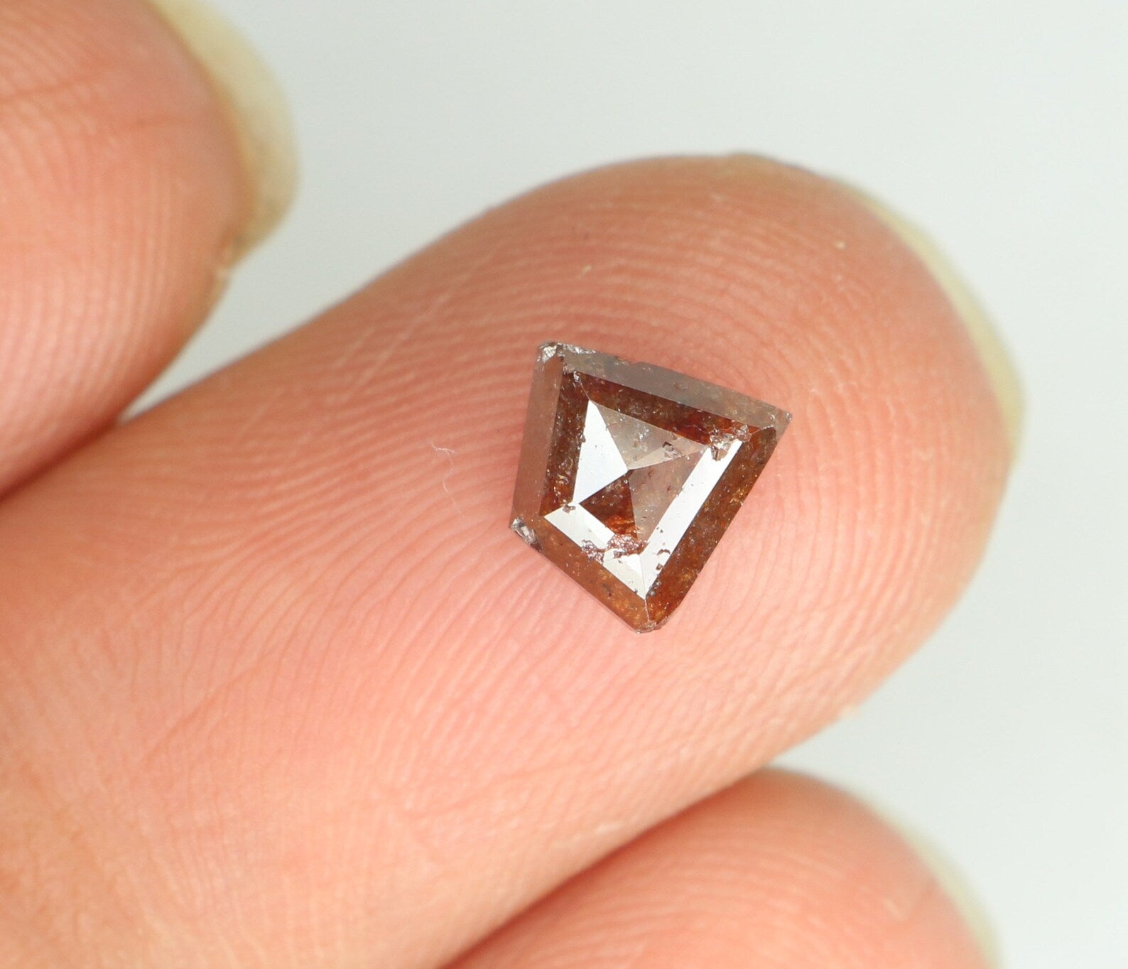 0.78 Ct Natural Loose Shield Shape Diamond Brown Color Shield Cut Diamond 6.80 MM Natural Loose Diamond Brown Shield Rose Cut Diamond N8232