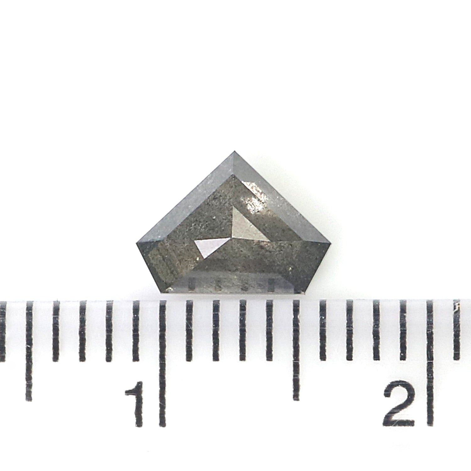 0.87 CT Natural Loose Shield Diamond Black Grey Color Diamond 5.40 MM Natural Loose Diamond Salt And Pepper Shield Rose Cut Diamond QL1942