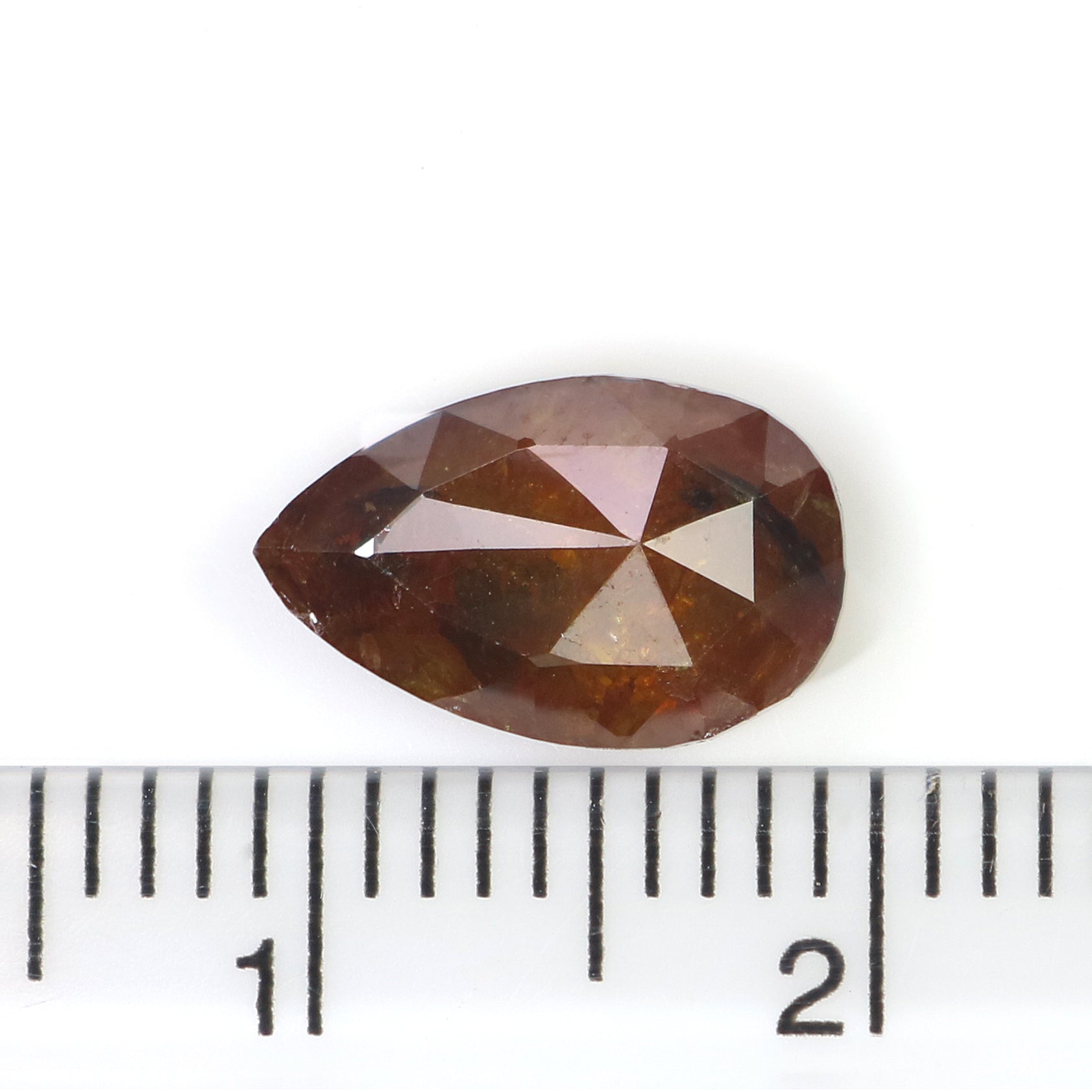 Natural Pear Brown Diamond 2.52 CT Loose Rose Cut Brown Stone 10.45 MM Rustic Diamond Pear Diamond For Custom Engagement Ring L3648