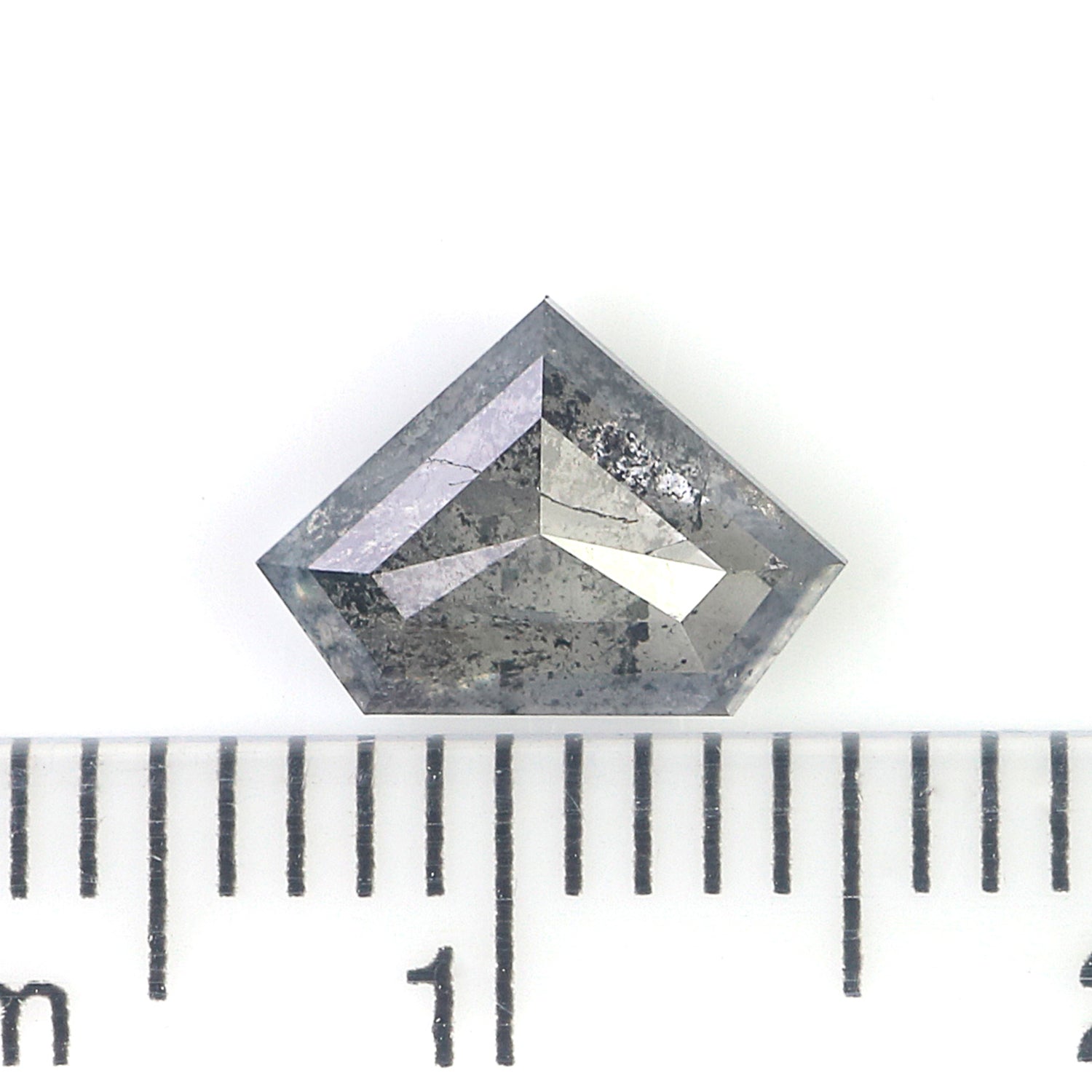 1.17 Ct Natural Loose Shield Shape Diamond Salt And Pepper Shield Cut Diamond 6.05 MM Black Gray Color Shield Shape Rose Cut Diamond QL285