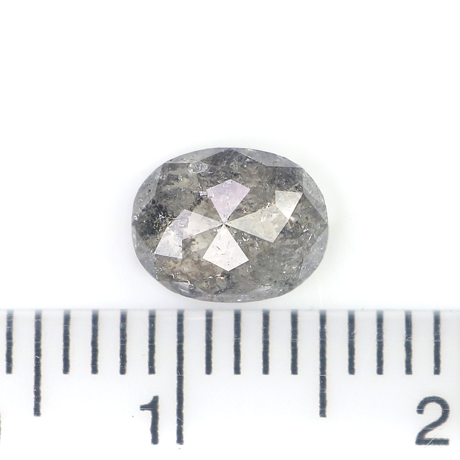 0.89 CT Natural Loose Oval Shape Diamond Salt And Pepper Oval Diamond 6.90 MM Natural Diamond Black Grey Color Oval Rose Cut Diamond QL1445