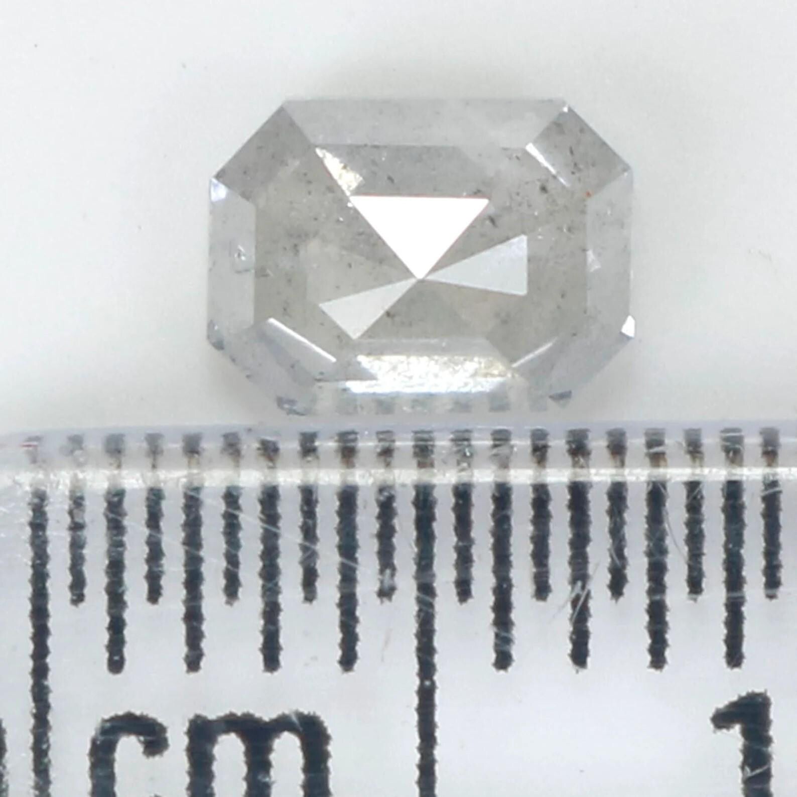 0.57 CT Natural Loose Emerald Shape Diamond Grey Color Emerald Cut Diamond 5.55 MM Natural Loose Grey Color Emerald Rose Cut Diamond NQ541