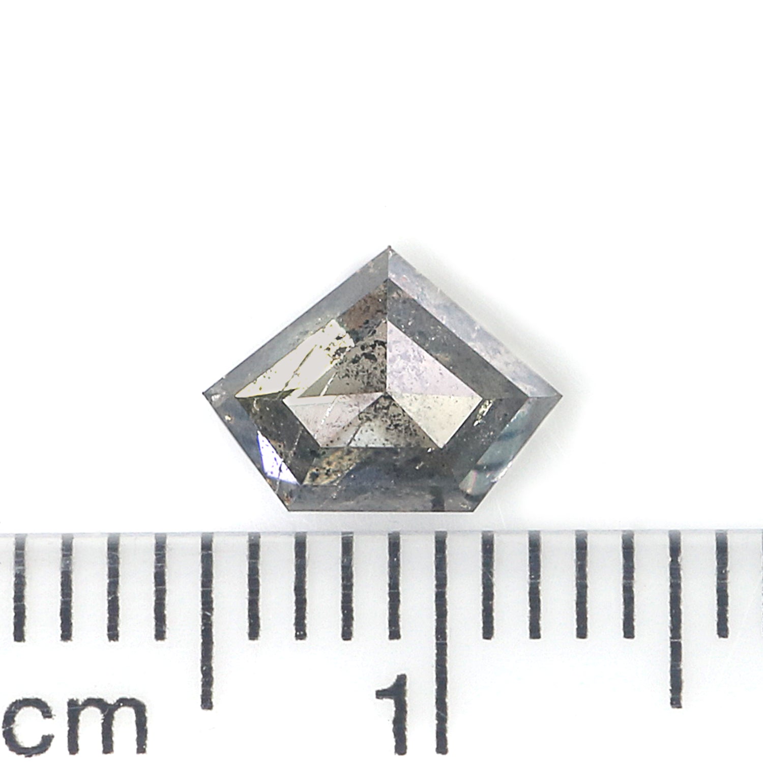1.04 CT Natural Loose Shield Shape Diamond Salt And Pepper Shield Diamond 5.70 MM Natural Loose Black Color Shield Rose Cut Diamond QL9520