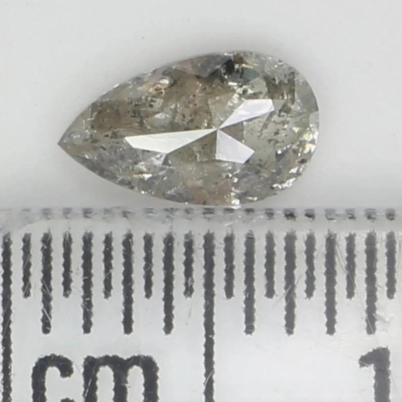 0.42 CT Natural Loose Pear Shape Diamond Grey Color Pear Cut Diamond 6.55 MM Natural Loose Grey Color Diamond Pear Rose Cut Diamond NQ913