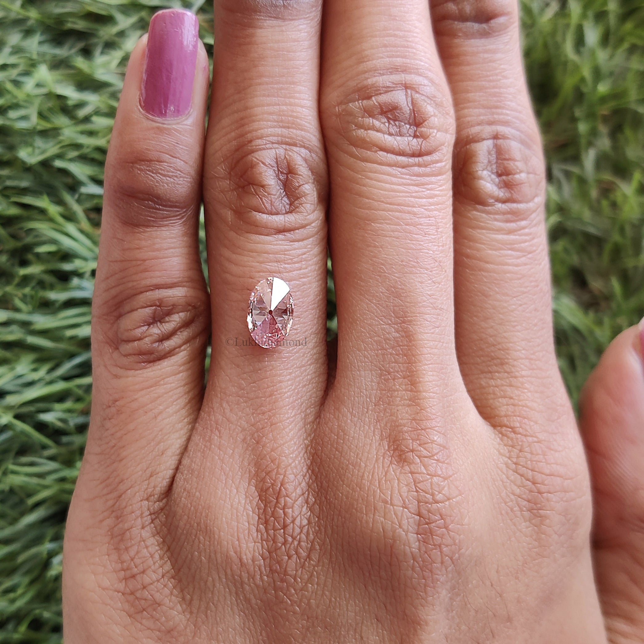 1.05 CT IGI Certified Oval Old European Cut Diamond Fancy Vivid Pink Color VS1 Clarity Diamond Lab Grown Diamond Lab Created Diamond L3585