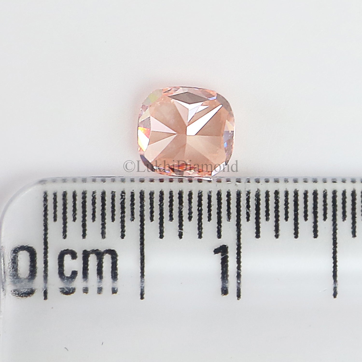 0.67 CT IGI Certified Cushion Brilliant Cut Lab Grown Diamond Lab Created Fancy Vivid Pink Color Cushion CVD Diamond Lab Made Cushion Q165