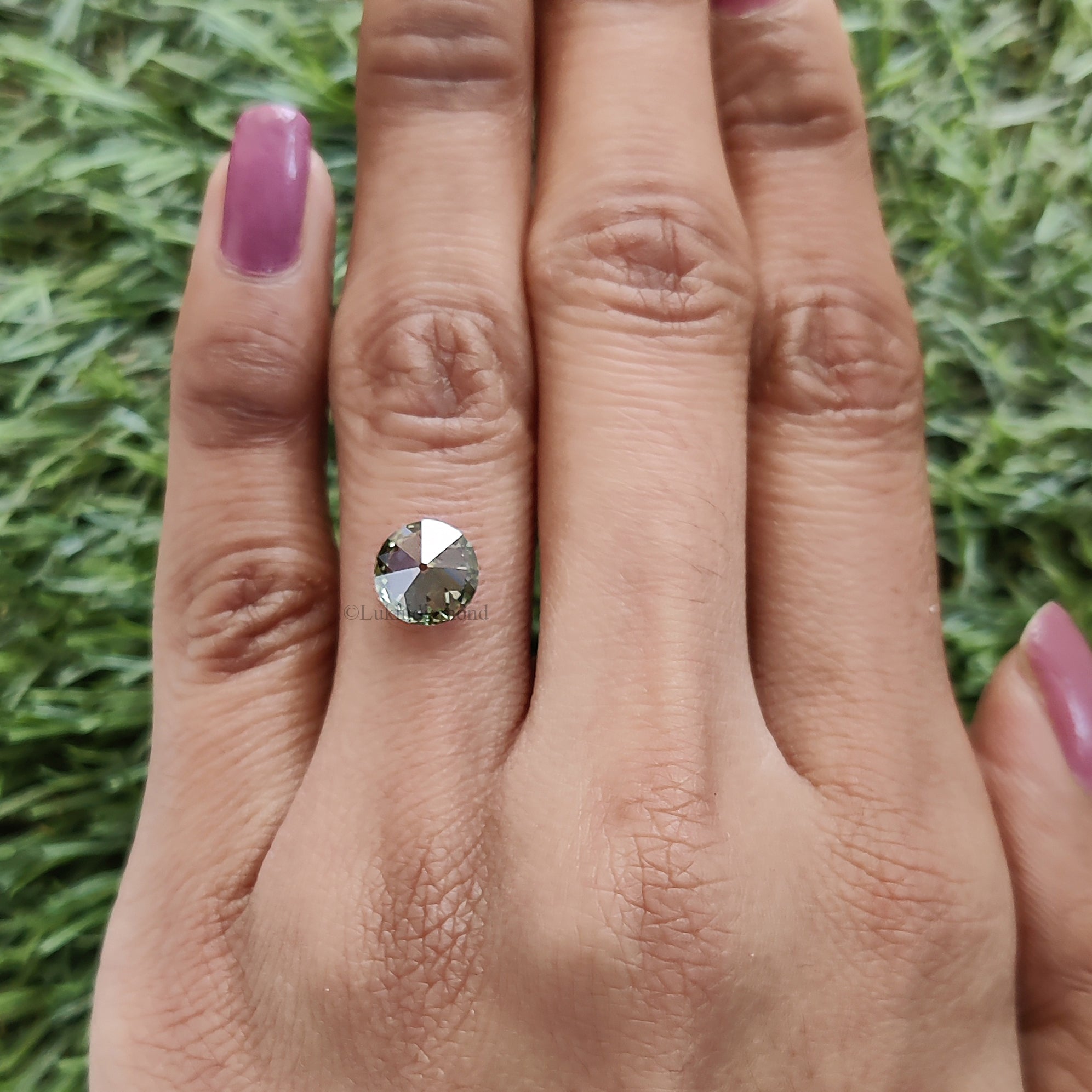 1.78 CT IGI Certified Round Old European Cut Diamond Fancy Vivid Green Color VS1 Clarity Lab Grown Diamond Lab Created Lab Diamond L3574