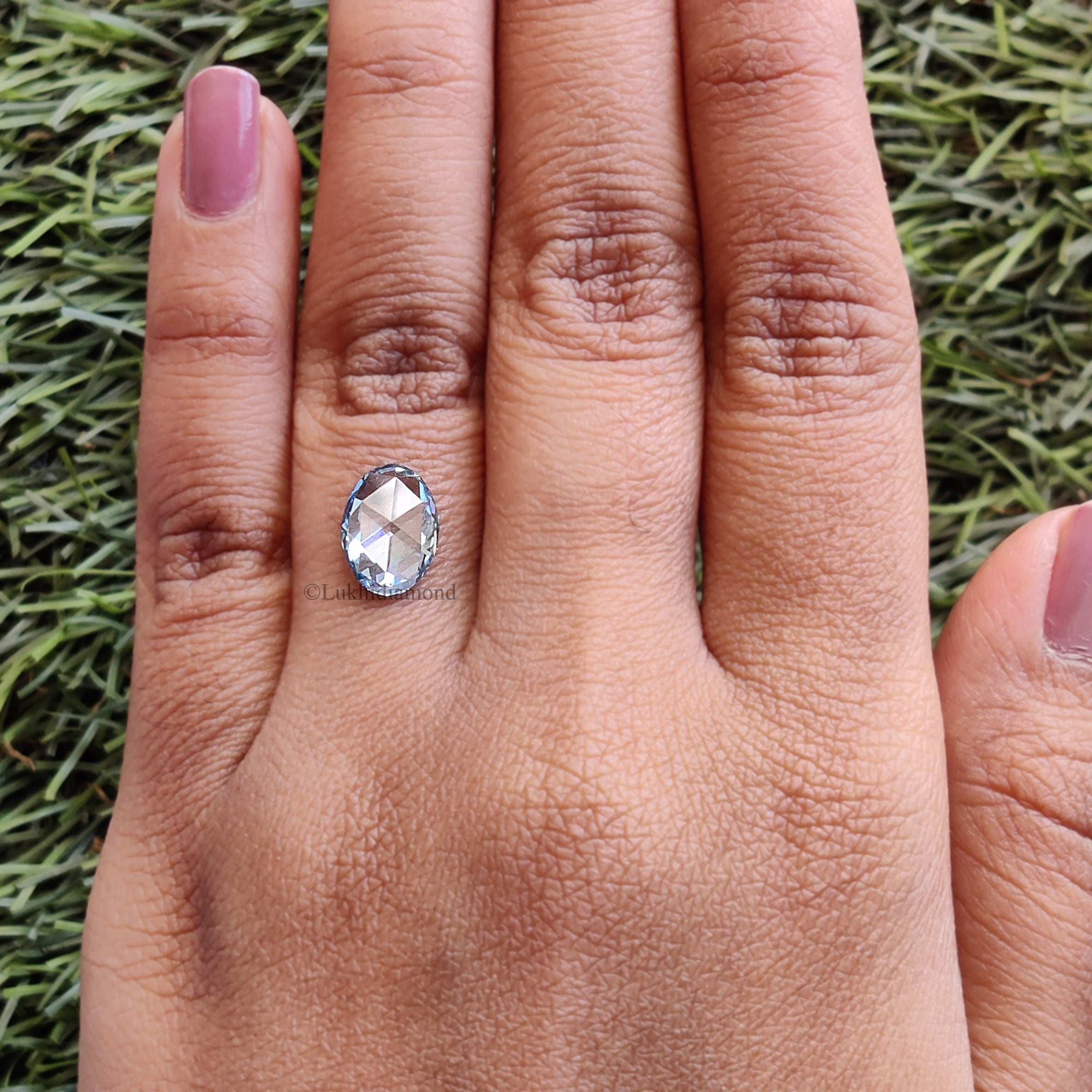 1.70 CT IGI Certified Oval Rose Cut Diamond Fancy Intense Blue Color VS1 Clarity Diamond Lab Grown Diamond Lab Created Oval Diamond L3294