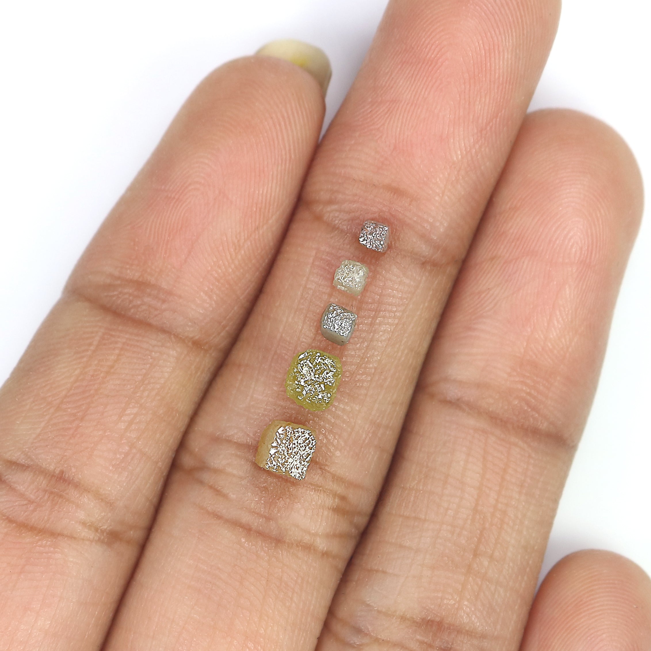 Natural Loose Rough Cube Shape Diamond Mix Color Rough Cut Diamond 2.00 to 4.00 MM 1 Ct Scoop Uncut Rough Cube Irregular Cut Diamond Q75