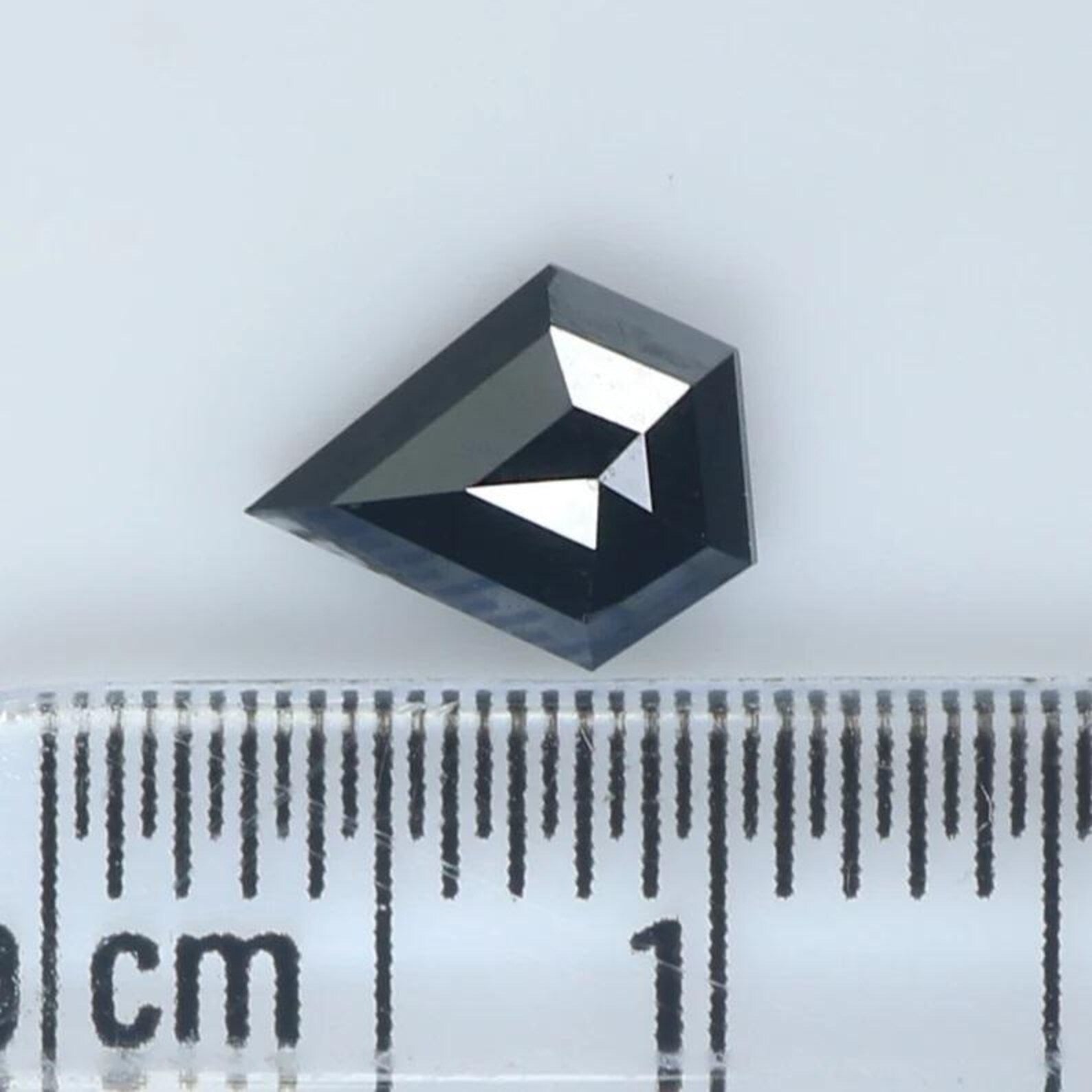 0.73 CT Natural Loose Shield Shape Diamond Black Color Shield Cut Diamond 7.60 MM Natural Loose Black Color Shield Rose Cut Diamond NQ306
