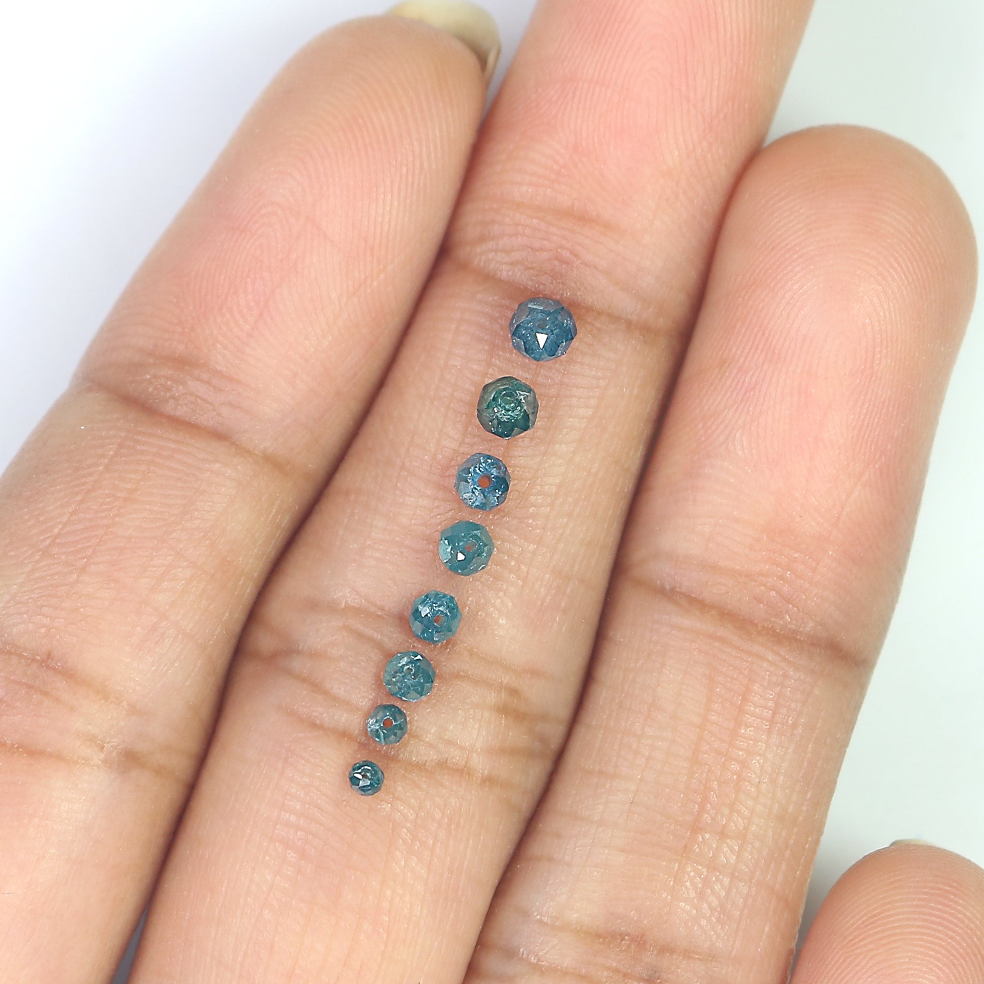 Natural Loose Bead Shape Diamond 1.50 to 3.50 MM Natural Blue Color Bead Diamond 1.00 CT Scoop Round Bead Cut Diamond Q49