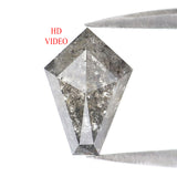 Natural Loose Shield Gray Nas Color Diamond 1.09 CT 8.50 MM Shield Shape Rose Cut Diamond L7588