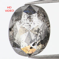 1.00 Ct Natural Loose Diamond, Oval Diamond, Black Diamond, Grey Diamond, Salt and Pepper Diamond, Antique Diamond, Real Diamond, KDL761
