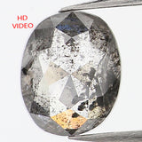 1.00 Ct Natural Loose Diamond, Oval Diamond, Black Diamond, Grey Diamond, Salt and Pepper Diamond, Antique Diamond, Real Diamond, KDL761