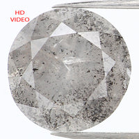 1.96 Ct Natural Loose Diamond, Round Brilliant Cut, Salt Pepper Diamond, Black Diamond, Gray Diamond, Rustic Diamond, Round Cut Diamond KDL891