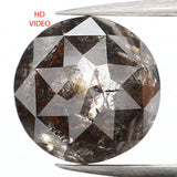 2.00 Ct Natural Loose Diamond, Round Rose Cut Diamond, Black Diamond, Gray Diamond, Salt and Pepper Diamond, Rose Cut Diamond, KDL674