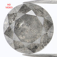 1.83 Ct Natural Loose Diamond, Round Brilliant Cut, Salt Pepper Diamond, Black Diamond, Gray Diamond, Rustic Diamond, Round Cut Diamond KDL903