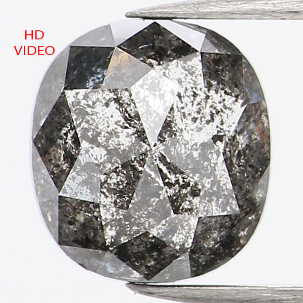 0.80 Ct Natural Loose Diamond, Cushion Diamond, Salt And Pepper, Black Diamond, Grey Diamond, Cushion Cut Diamond, Geometric Diamond KDL762
