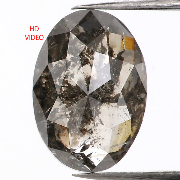 2.65 Ct Natural Loose Diamond, Oval Diamond, Black Diamond, Grey Diamond, Salt and Pepper Diamond, Antique Diamond, Real Diamond, KDL885