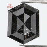 1.55 CT Hexagon Cut Diamond, Salt and Pepper Diamond, Natural Loose Diamond, Black Diamond, Grey Diamond, Rustic  Rose Cut Diamond, KDL734