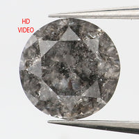 0.77 CT Natural Loose Diamond Round Black Grey Salt And Pepper Color 5.63 MM KDL9333
