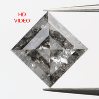 0.98 CT Natural Loose Diamond Kite Black Grey Salt And Pepper Color 7.70 MM KDL9339