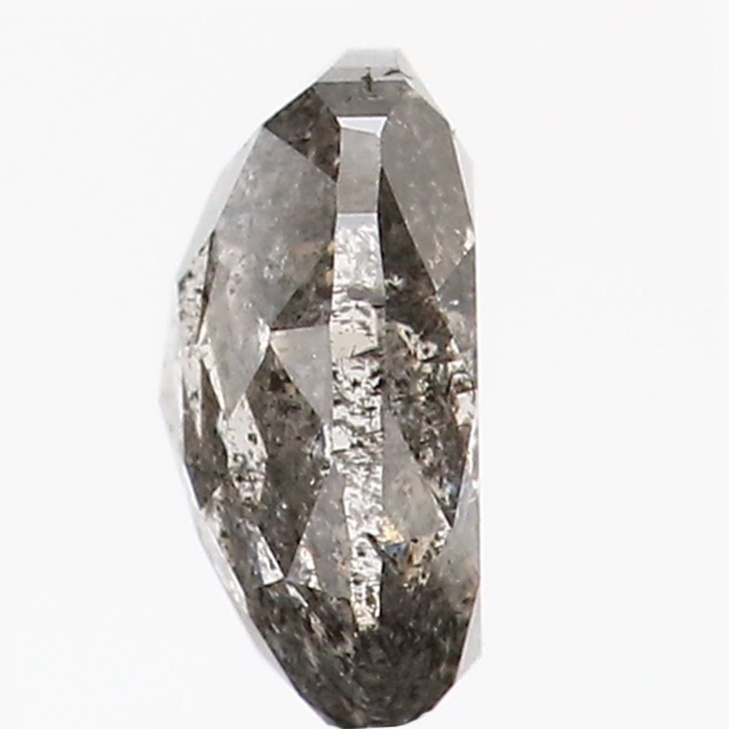 0.68 Ct Natural Loose Oval Shape Diamond Black Grey Color Oval Cut Diamond 5.90 MM Natural Loose Salt and Pepper Oval Shape Diamond QL8745