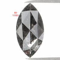 Natural Loose Marquise Salt And Pepper Diamond Black Grey Color 1.08 CT 9.70 MM Marquise Shape Rose Cut Diamond KDL1200