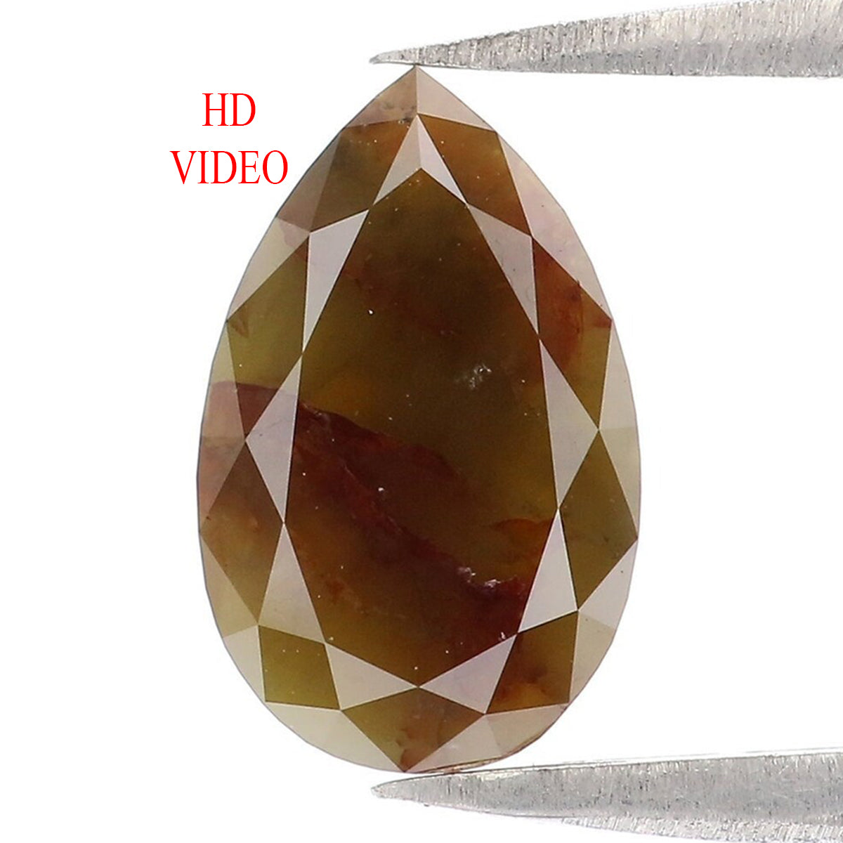 Natural Loose Pear Brown Yellow Color Diamond 1.47 CT 9.92 MM Pear Shape Rose Cut Diamond KR2521