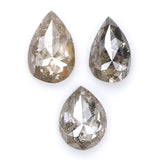 Natural Loose Pear Salt And Pepper Diamond Black Grey Color 1.31 CT 5.75 MM Pear Shape Rose Cut Diamond L2079