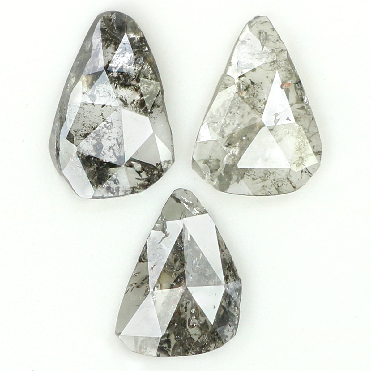 Natural Loose Slice Salt And Pepper Diamond Black Grey Color 1.06 CT 6.60 MM Slice Shape Rose Cut Diamond KR2423