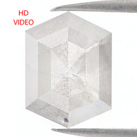 Natural Loose Hexagon Grey Color Diamond 0.76 CT 6.50 MM Hexagon Shape Rose Cut Diamond KDL1121
