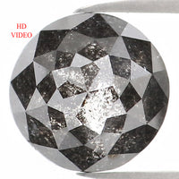 Natural Loose Round Rose Cut Salt And Pepper Diamond Black Grey Color 1.47 CT 7.00 MM Rose Cut Shape Diamond KDL1206
