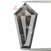 Natural Loose Shield Salt And Pepper Diamond Black Grey Color 2.18 CT 12.20 MM Shield Shape Rose Cut Diamond KDL1169