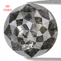 Natural Loose Round Rose Cut Salt And Pepper Diamond Black Grey Color 1.23 CT 6.80 MM Rose Cut Shape Diamond L1167