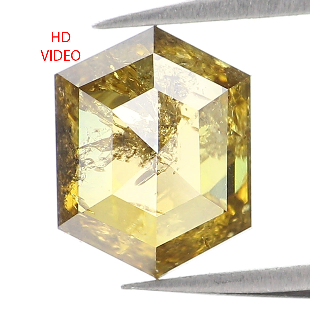 Natural Loose Hexagon Green Color Diamond 0.90 CT 6.50 MM Hexagon Shape Rose Cut Diamond KDL1070