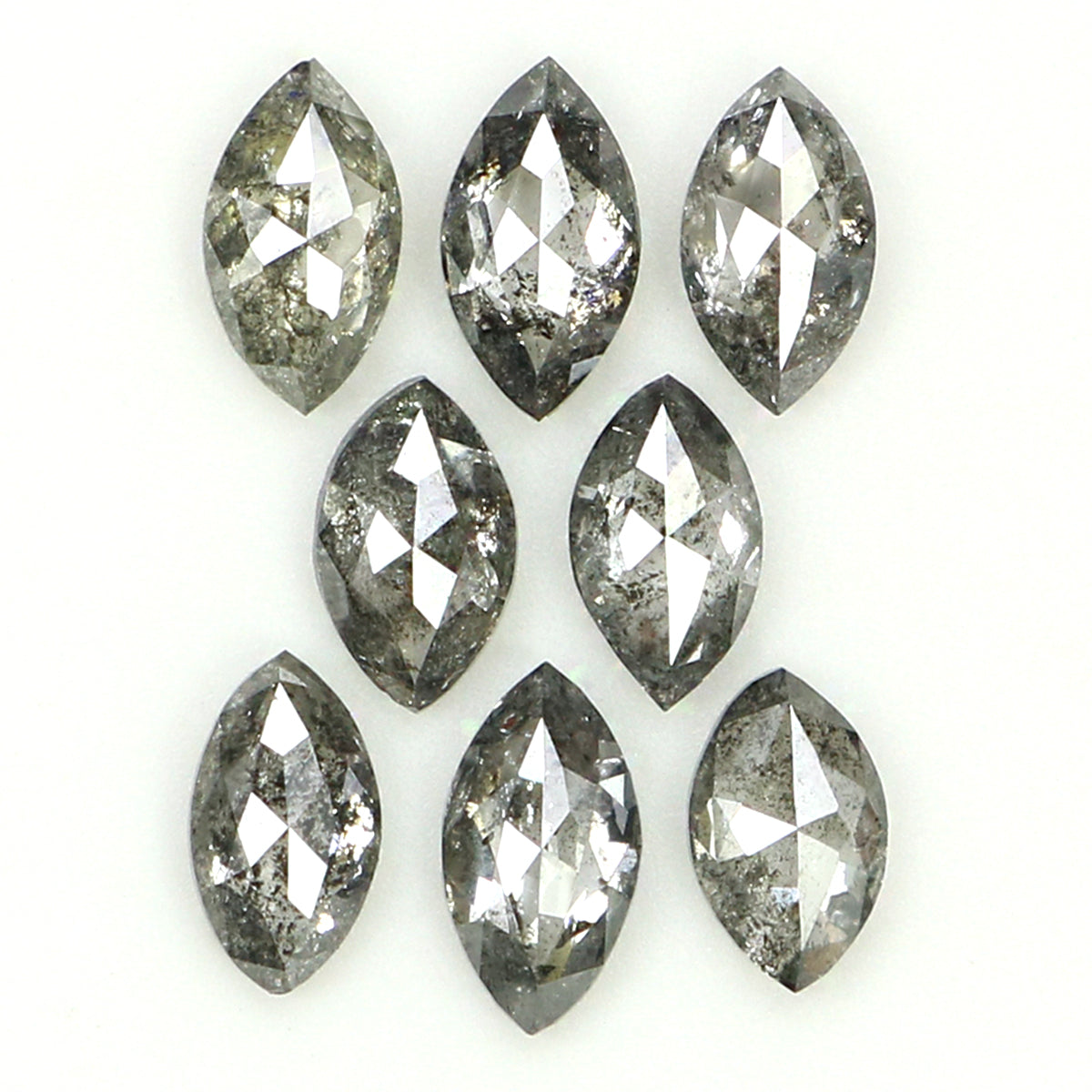 0.93 CT Natural Loose Marquise Shape Diamond Salt And Pepper Marquise Rose Cut Diamond 4.10 MM Black Grey Color Marquise Cut Diamond QL1312