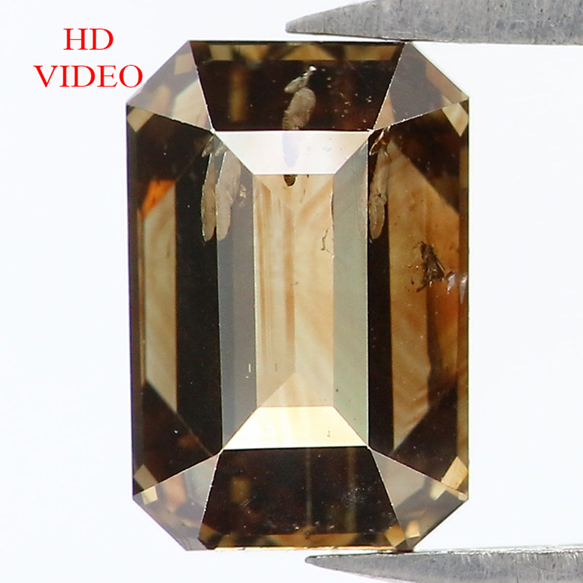 Natural Loose Emerald Diamond Brown Color 0.96 CT 6.90 MM Emerald Shape Rose Cut Diamond L1768