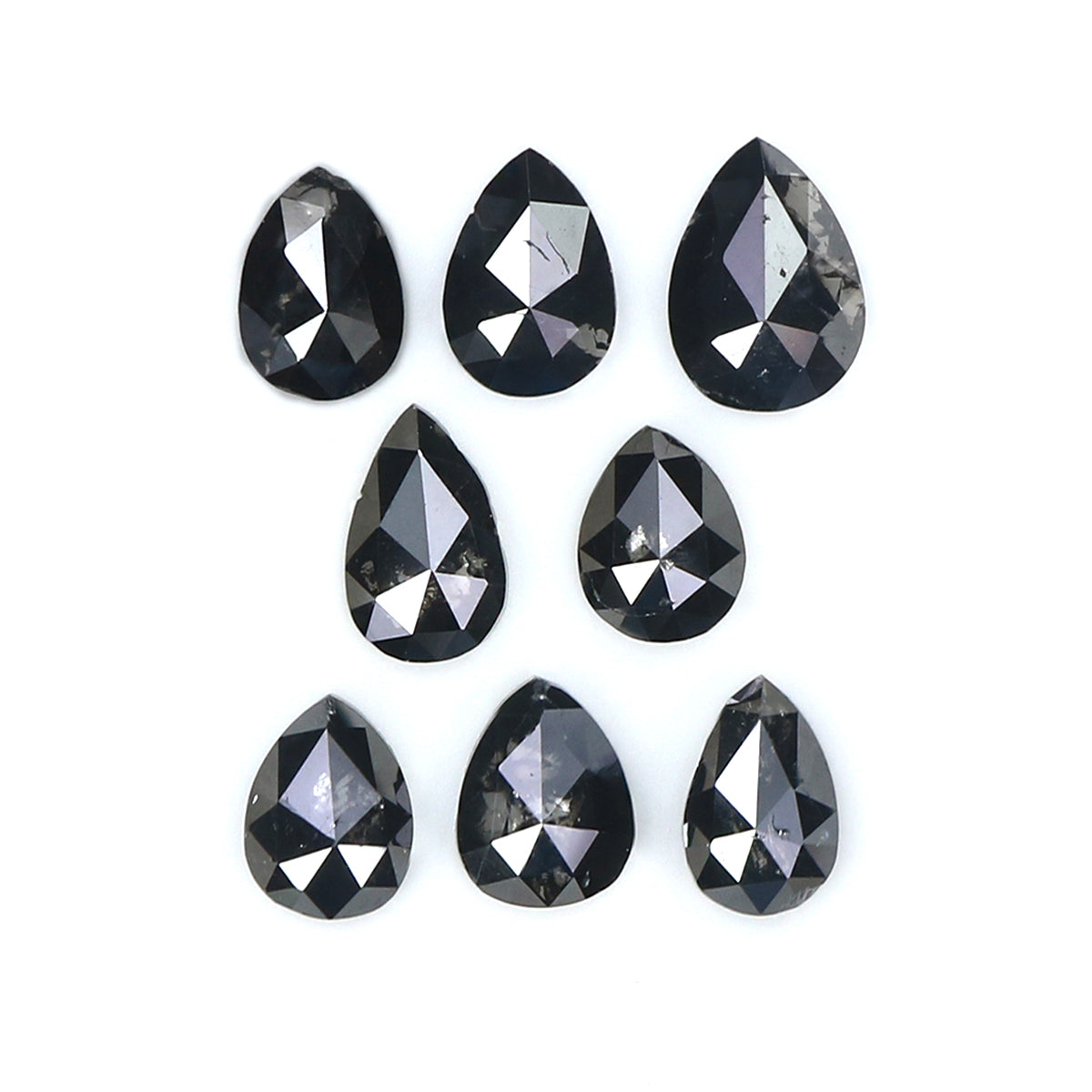 Natural Loose Pear Diamond Black Color 2.56 CT 5.20 MM Pear Shape Rose Cut Diamond L1664