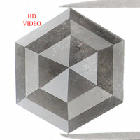 Natural Loose Hexagon Grey Color Diamond 2.28 CT 9.10 MM Hexagon Shape Rose Cut Diamond KDL1162