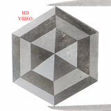Natural Loose Hexagon Grey Color Diamond 2.28 CT 9.10 MM Hexagon Shape Rose Cut Diamond KDL1162