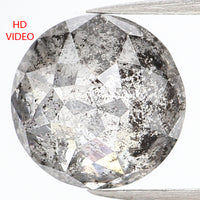 1.70 Ct Natural Loose Diamond, Round Rose Cut Diamond, Salt and Pepper Diamond, Black Diamond, Gray Diamond, Rose Cut Diamond KDL882