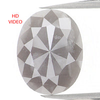 Natural Loose Oval Salt And Pepper Diamond Grey Color 3.07 CT 9.85 MM Oval  Rose Cut Shape Diamond KDL1094